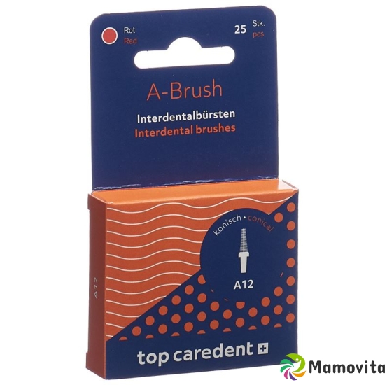 Top Caredent A-brush 12 Idbh-rk Rot Konisch 25 Stück buy online