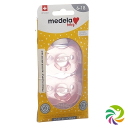 Medela Baby Dummy Soft Silicone 6-18 Girl 2 pieces