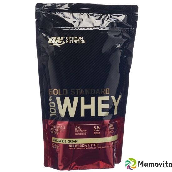 Optimum 100% Whey Gold Std Vanilla Ice Beutel 450g buy online