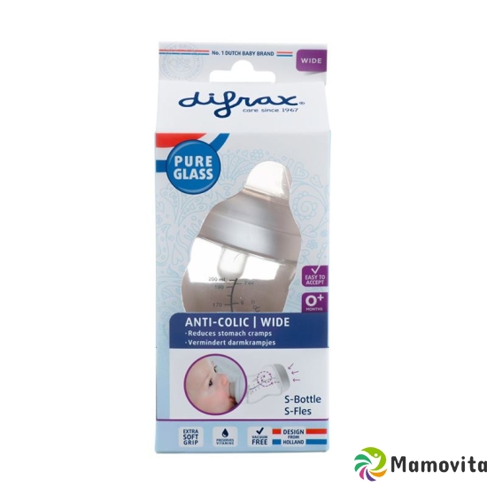 Difrax S-bottle glass 200ml Wide buy online