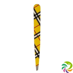 Hausmann tweezers diagonal check design yellow