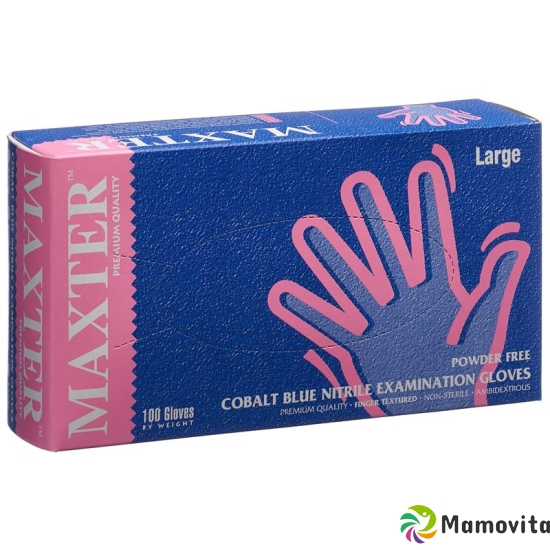 Maxter Nitril Handschuhe ohne Puder L 100 Stück buy online