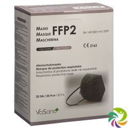 Vasano Maske Ffp2 Grau Versiegelt D/f/i 20 Stück