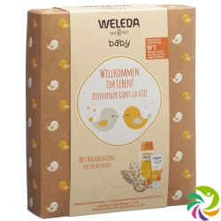 Weleda gift set baby care wooden grasping toy