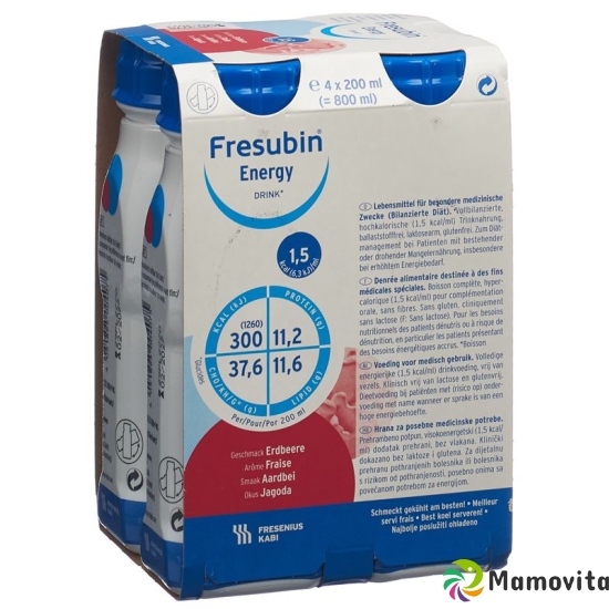 Fresubin Pi-Aps Energy Drink Erdbeer 4x 200ml buy online