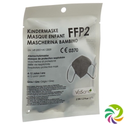 Vasano Maske Ffp2 Kind 4-12 J Grau D/i/f 2 Stück