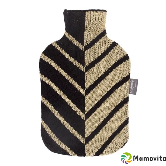 Fashy hot water bottle 2L knitted cover black/gold Ges buy online