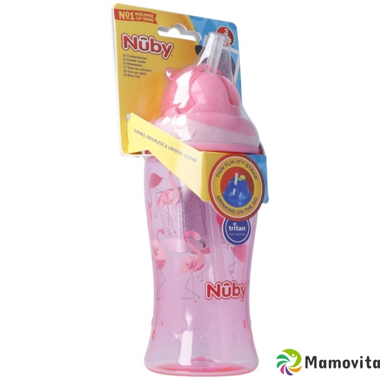 Nuby Flip-it Trinkhalmbecher Tritan 360ml Pink buy online