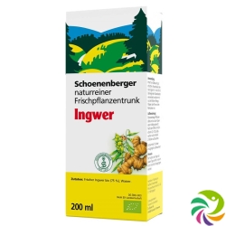 Schönenberger Ginger Fresh Plant Juice Organic 200ml