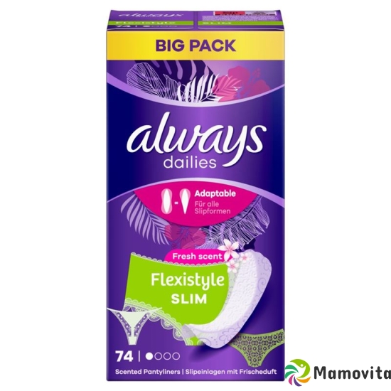 Always Panty liner Flexistyle Slim Fresh Bigpack 74 piece buy online