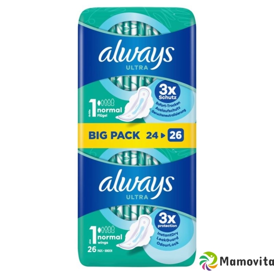 Always Ultra Binde Normal with wings Bigpack 26 pieces buy online