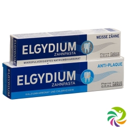 Elgydium Anti-plaq+weis Zaehne Zahnpasta Duo 2 Stück