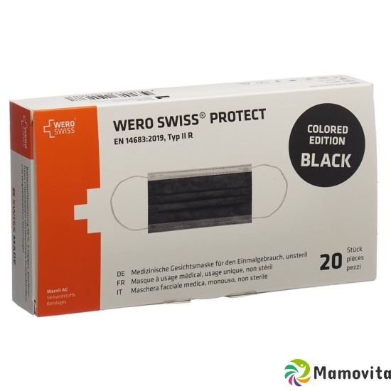 Wero Swiss Protect Maske Typ Iir Schwarz 20 Stück buy online