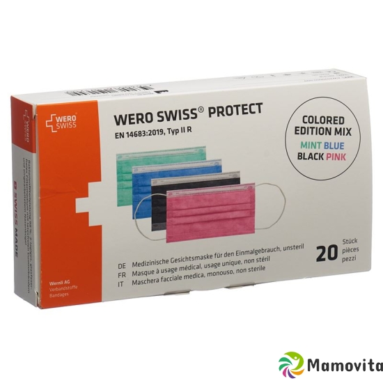 Wero Swiss Protect Maske Typ Iir Farbig Mix 20 Stück buy online