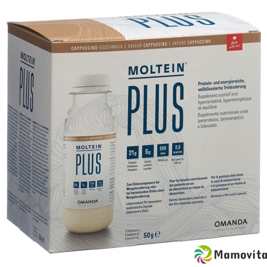 Moltein Plus 2.5 Cappuccino 6 Flasche 50g buy online