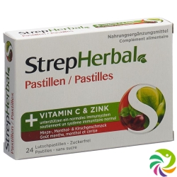 Strepherbal Pastilles Mint & Cherry 24 pieces