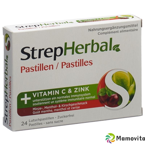 Strepherbal Pastilles Mint & Cherry 24 pieces buy online