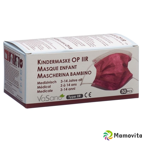 Vasano Op Maske Typ Iir Kind 3-14j Weinrot 50 Stück buy online