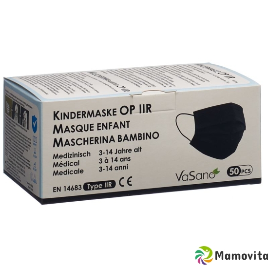 Vasano Op Maske Typ Iir Kind 3-14j Schwarz 50 Stück buy online