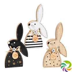 Herboristeria Dekofigur Hase Black&white Aus Holz