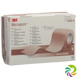 3M Micropore Vlies Heftpflaster ohne Dispenser 50mm x 9.14m beige 6 Stück