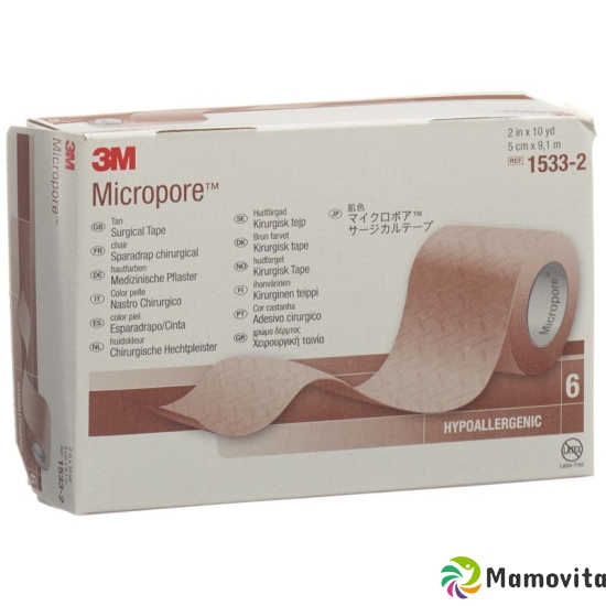 3M Micropore Vlies Heftpflaster ohne Dispenser 50mm x 9.14m beige 6 Stück buy online