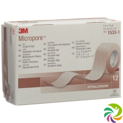 3M Micropore Heftpfl O Disp Hf 25mmx9.14m 12 Stück