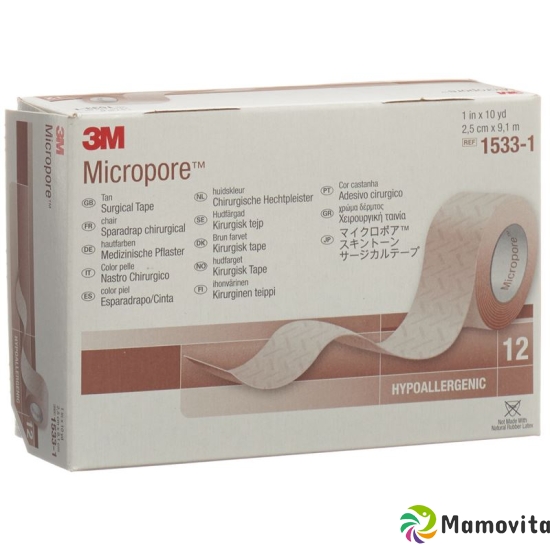 3M Micropore Heftpfl O Disp Hf 25mmx9.14m 12 Stück buy online