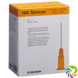 Sterican Nadel 20g 0.90x70mm Gelb Luer 100 Stück