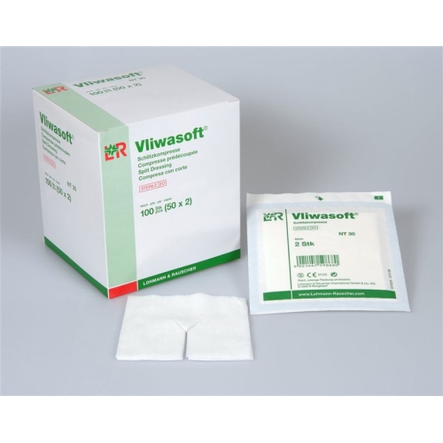 Vliwasoft Schlitzkompresse 7.5x7.5cm Steril 50x 2 Stück buy online