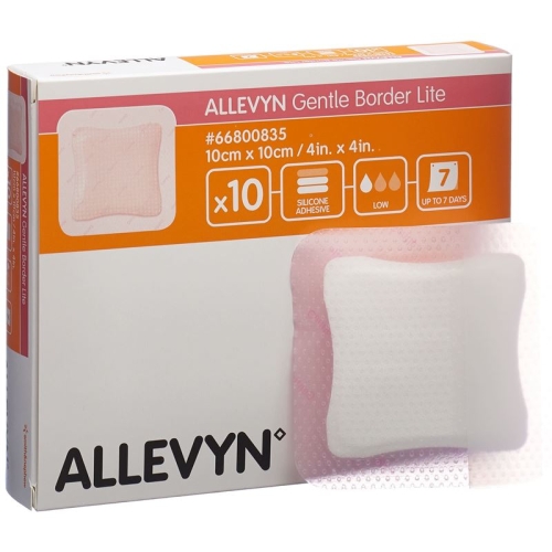 Allevyn Gentle Border Lite Wundverband 10x10cm 10 Stück buy online