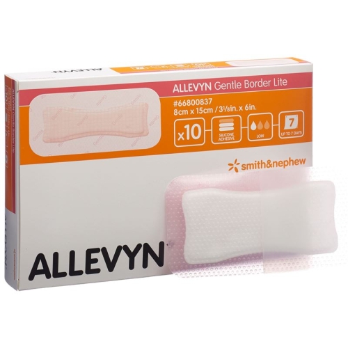 Allevyn Gentle Border Lite Wundverband 8x15cm 10 Stück buy online