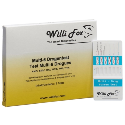 Willi Fox drug test Multi 6 drug urine 2 pcs buy online