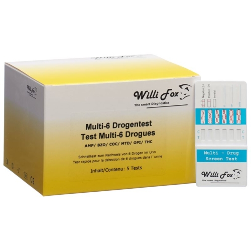 Willi Fox drug test Multi 6 drug urine 5 pcs buy online