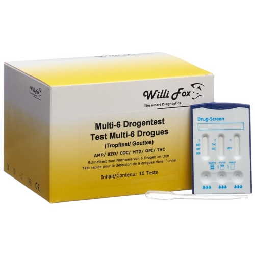 Willi Fox drug test Multi 6 drug urine 10 pcs buy online