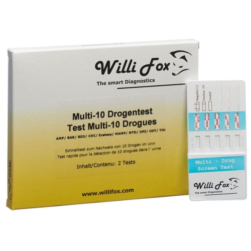 Willi Fox Drug Test Multi 10 drugs Urine 2 pcs buy online