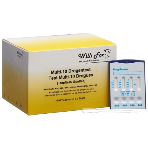 Willi Fox Drug Test Multi 10 drugs Urine 10 pcs buy online