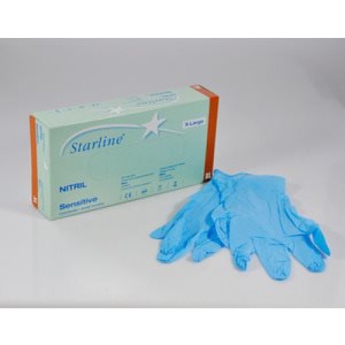 Starline Nitril-Handschuhe Sensitive XL Puderfrei Blau 100 Stück buy online