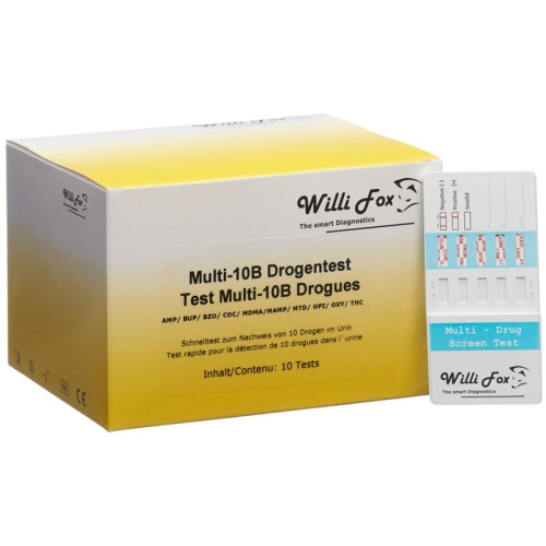 Willi Fox drugs test multi drugs 10B urine 10 pcs buy online