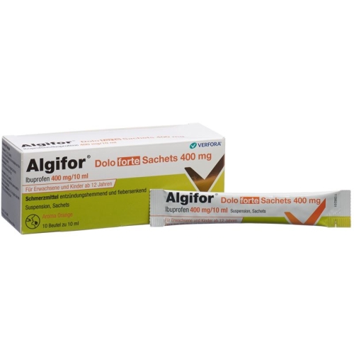 Algifor Dolo Forte Suspension 400mg/10ml 10 Beutel 10ml buy online