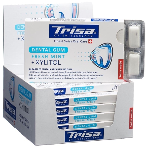 Trisa Display Dentalkaugummi Fresh Mint 12 Stück buy online