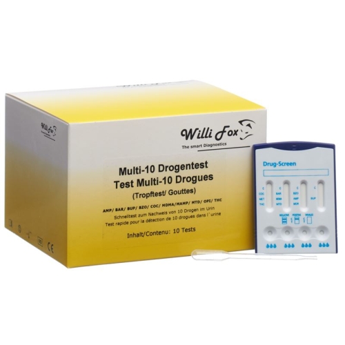 Willi Fox Drug Test Multi 10 drug urine dripping test 10 pcs buy online