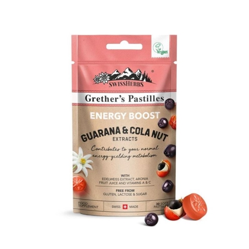 Swissherbs Grether's Energy Boost pastilles without sugar 45g buy online