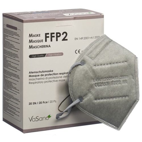 Vasano Maske Ffp2 Grau Versiegelt D/f/i 20 Stück buy online