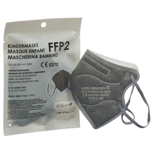 Vasano Maske Ffp2 Kind 4-12 J Grau D/i/f 2 Stück buy online