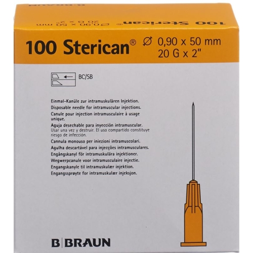 Sterican Nadel 20g 0.90x50mm Gelb Luer 100 Stück buy online