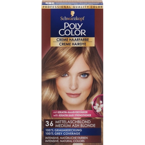 Polycolor Creme Haarfarbe 36 Mittelaschblond 90ml buy online