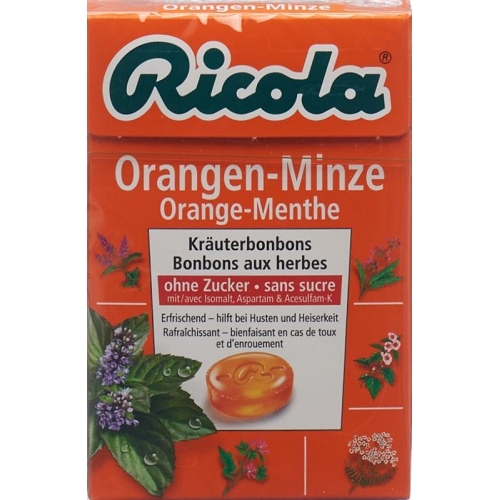 Ricola Orangen-Minze Kräuterbonbons ohne Zucker Box 50g buy online