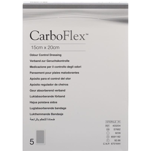 Carboflex Aktivkohle Verband 15x20cm Steril 5 Stück buy online