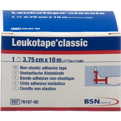 Leukotape Classic unelastische Klebebinde 10m x 3.75cm Rot buy online